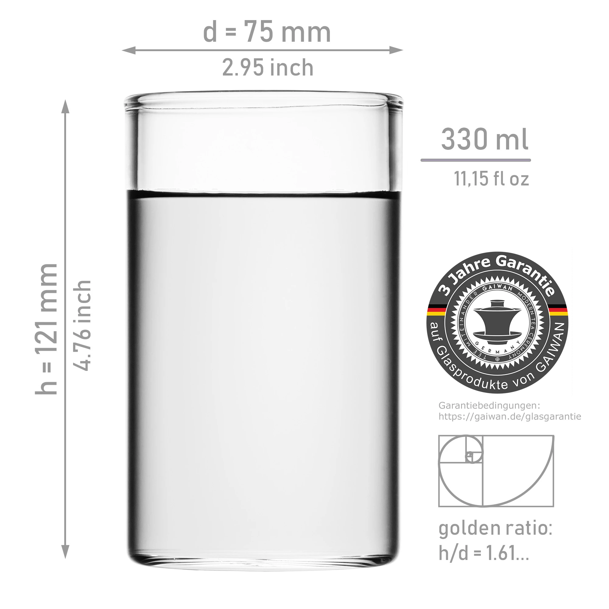 ICEGOLD330 x4: Trinkgläser, 330 ml, 4er Set 