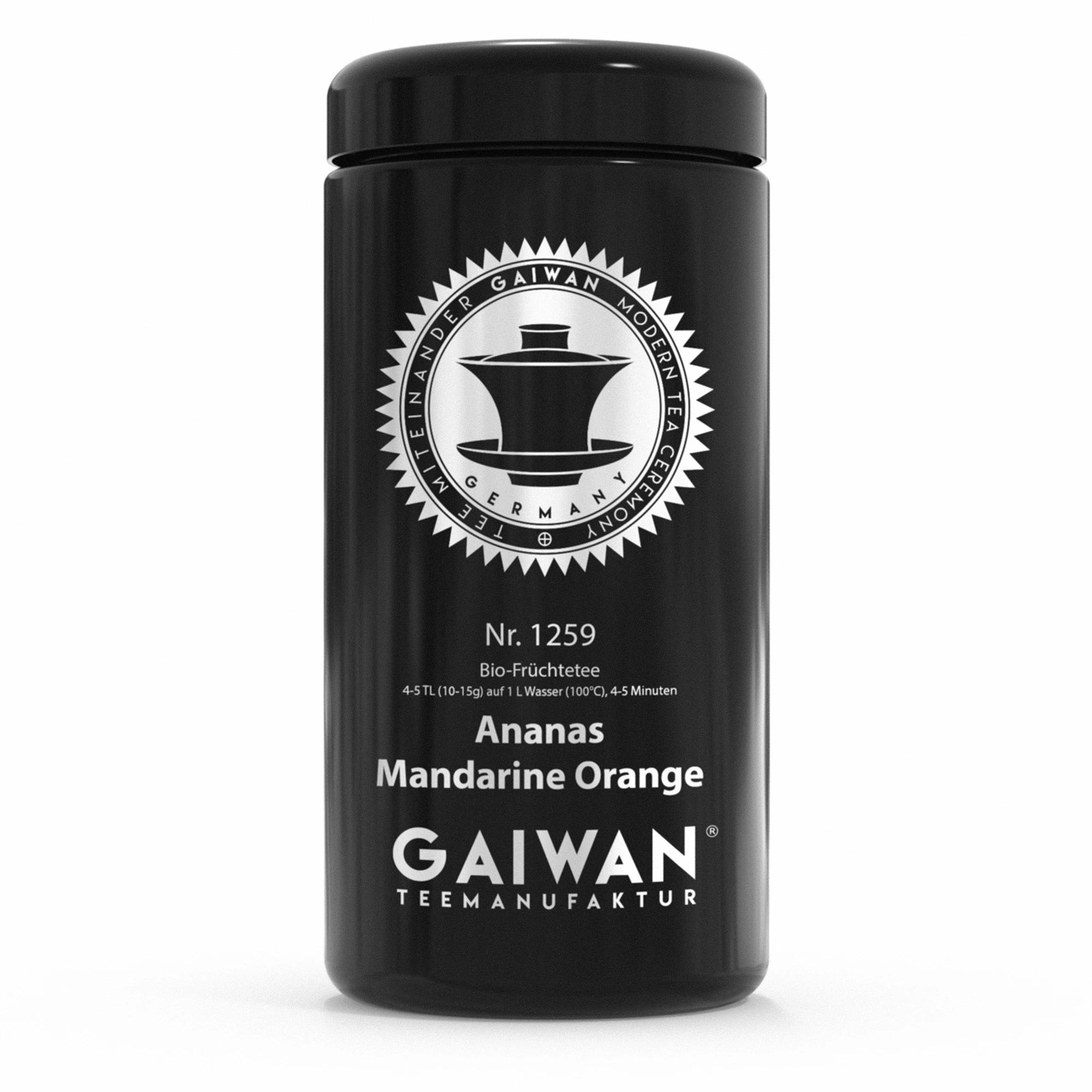 Teedose aus Glas, 1 Liter, beschriftet mit Tee Nr. 1259