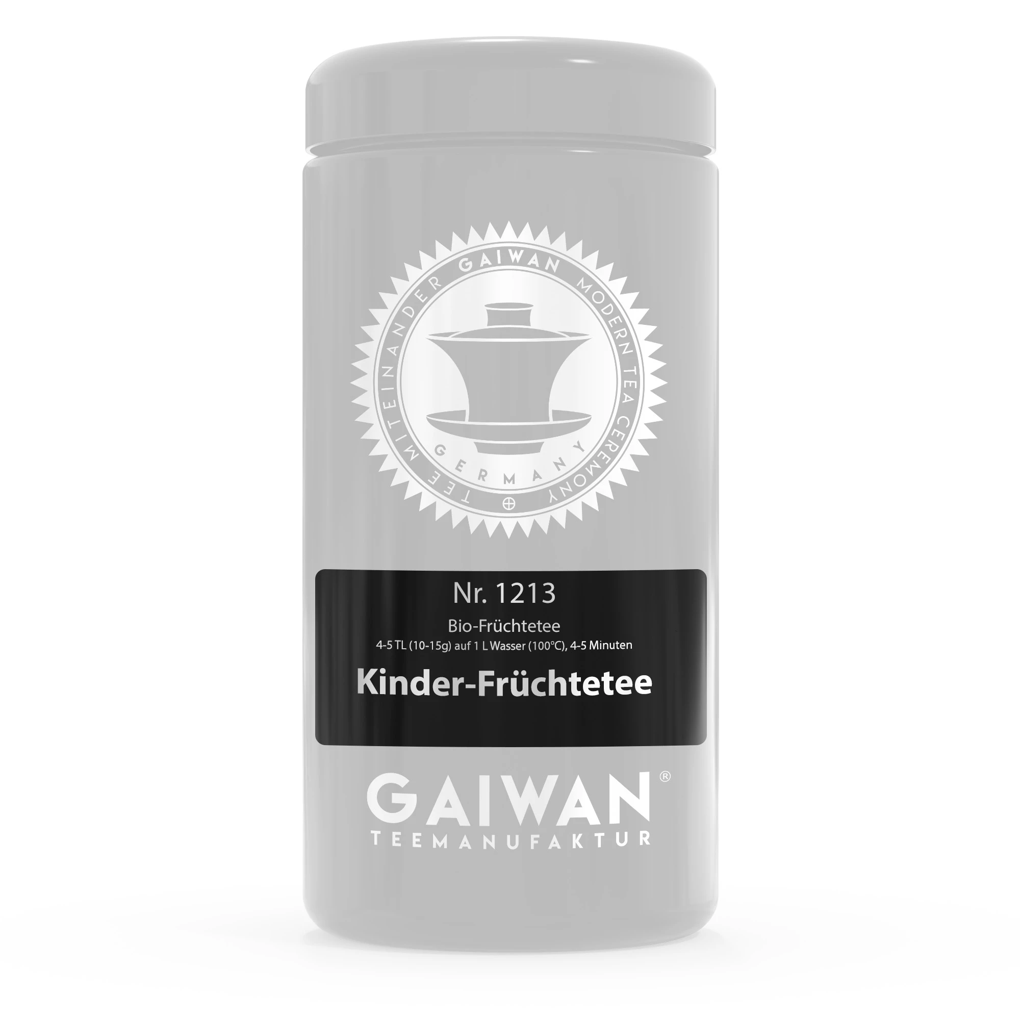 Wechseletikett zum Beschriften der Teedose mit Tee Nr. 1213