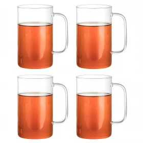 4x Teeglas PURE550 im modernen Design, mundgeblasen (500 ml) - GAIWAN®
